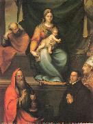 Prado, Blas del The Holy Family with Saints and the Master Alonso de Villegas oil